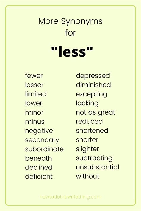 Synonyms for less - 